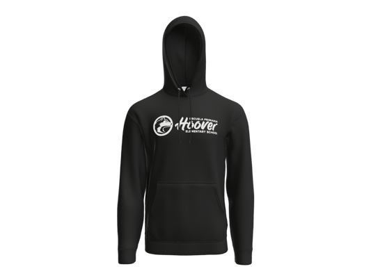 Black Hoodie with all white horizontal logo