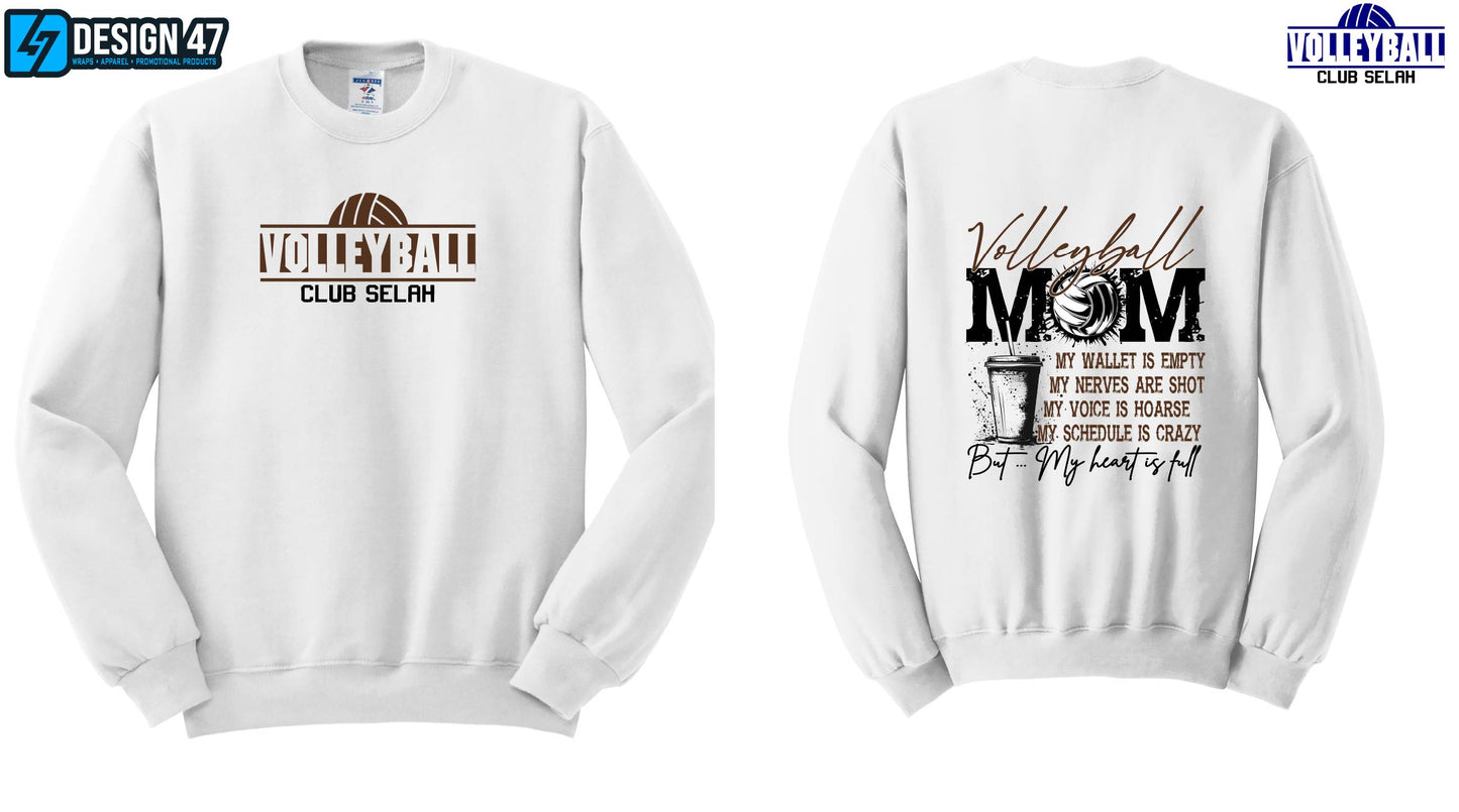 Volleyball mom white crewneck