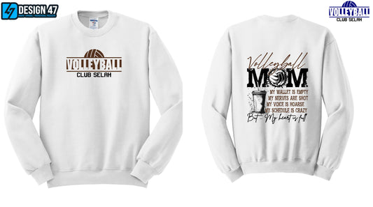 Volleyball mom white crewneck